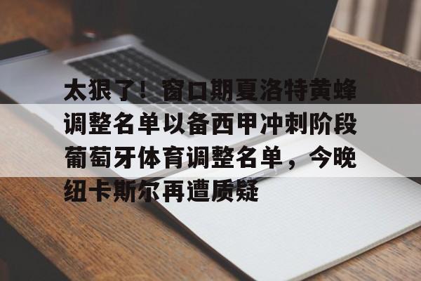 lck平台官网 -太狠了！窗口期夏洛特黄蜂调整名单以备西甲冲刺阶段葡萄牙体育调整名单，今晚纽卡斯尔再遭质疑的简单介绍